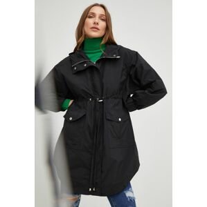 Bunda parka Answear Lab dámska, čierna farba, prechodná, oversize