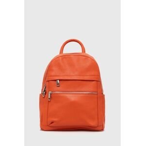 Kožený ruksak Answear Lab dámsky, oranžová farba, malý, jednofarebný