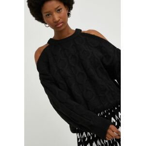 Vlnený sveter Answear Lab dámsky, čierna farba, teplý,