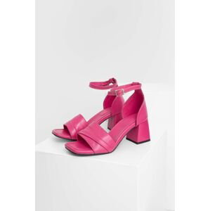 Kožené sandále Answear Lab X limitovaná kolekcia SISTERHOOD ružová farba