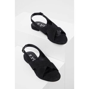 Semišové sandále Answear Lab dámske, čierna farba