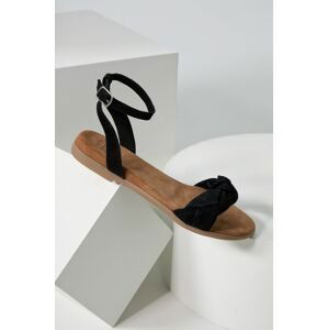 Semišové sandále Answear Lab dámske, čierna farba,