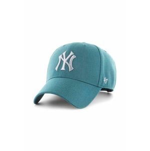 Bavlnená šiltovka 47brand Mlb New York Yankees zelená farba, s nášivkou