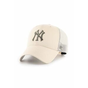 Čiapka 47brand Mlb New York Yankees béžová farba, s nášivkou