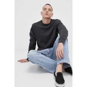 Bavlnený sveter Cross Jeans pánsky, šedá farba