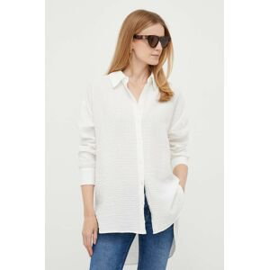 Košeľa Rich & Royal dámska, biela farba, voľný strih, s klasickým golierom