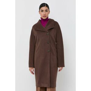 Kabát Silvian Heach dámsky, hnedá farba, prechodný