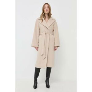 Kabát Silvian Heach dámsky, béžová farba, prechodný, oversize
