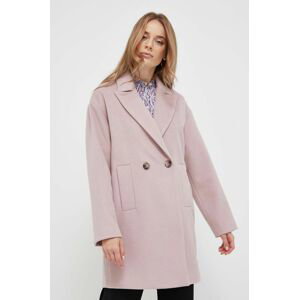 Kabát Silvian Heach dámsky, ružová farba, prechodný, oversize