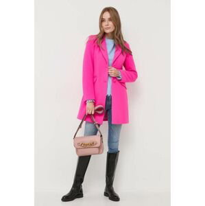 Kabát Silvian Heach dámsky, ružová farba, prechodný