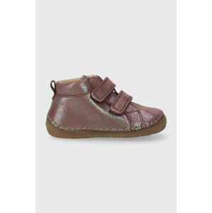 Detské kožené topánky Froddo fialová farba