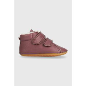 Kožené topánky pre bábätká Froddo fialová farba