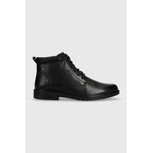 Kožené topánky Wojas pánske, čierna farba, 2405071