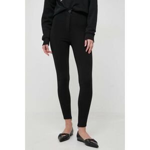 Nohavice Silvian Heach dámske, čierna farba, priliehavé, vysoký pás