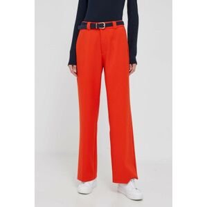 Nohavice Rich & Royal dámske, oranžová farba, rovné, vysoký pás