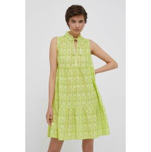 Bavlnené šaty Rich & Royal zelená farba, mini, áčkový strih