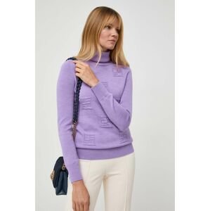 Vlnený sveter Beatrice B dámsky, fialová farba, tenký