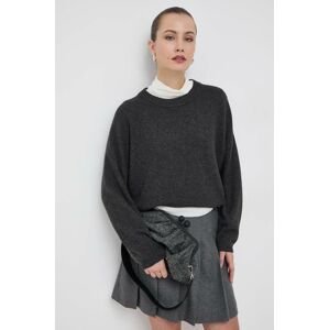Vlnený sveter Liviana Conti dámsky, šedá farba, tenký
