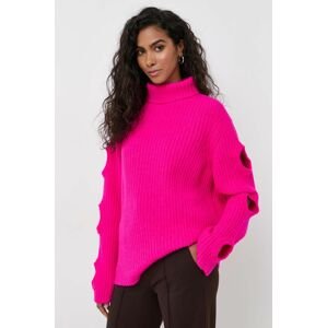 Vlnený sveter Liviana Conti dámsky, ružová farba, teplý