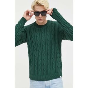Bavlnený sveter Solid zelená farba