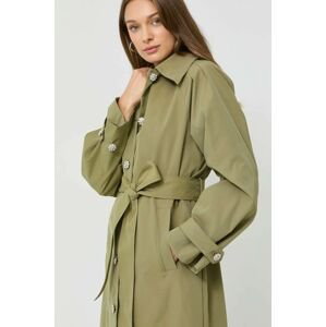 Kabát Custommade dámsky, zelená farba, prechodný,