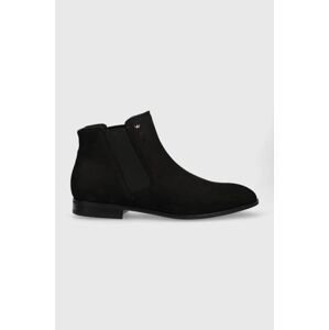 Semišové topánky chelsea Wojas pánske, čierna farba