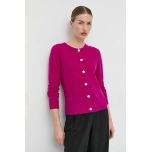 Kašmírový sveter Custommade Appelina Cable dámsky, ružová farba, tenký