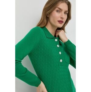 Kašmírový sveter Custommade dámsky, zelená farba, tenký,