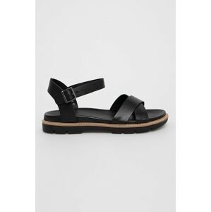 Kožené sandále Wojas dámske, čierna farba