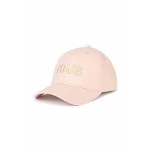 Bavlnená čiapka Tous ružová farba, s nášivkou