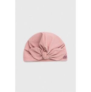 Detská čiapka Broel SELMA ružová farba biela, z tenkej pleteniny