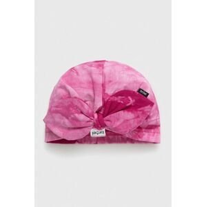 Detská čiapka Broel SOFIA ružová farba biela, z tenkej pleteniny