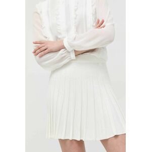 Sukňa Silvian Heach biela farba, mini, rovný strih
