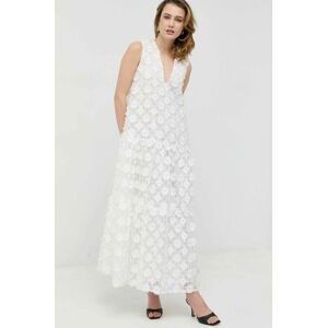 Šaty Silvian Heach biela farba, maxi, áčkový strih