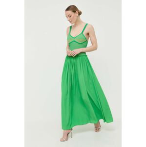 Šaty Beatrice B zelená farba, maxi, áčkový strih