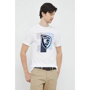 Bavlnené tričko Blauer biela farba, vzorované