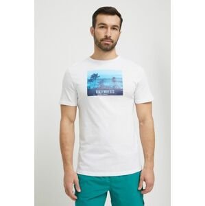 Bavlnené plážové tričko Bikkembergs biela farba, s potlačou