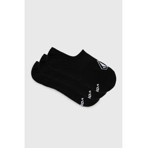 Ponožky Volcom (3-pak) pánske, čierna farba