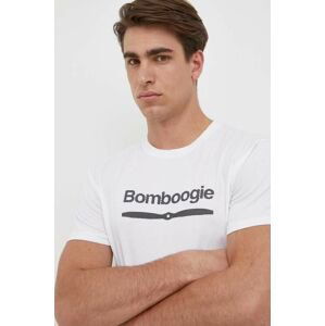 Bavlnené tričko Bomboogie biela farba, s potlačou