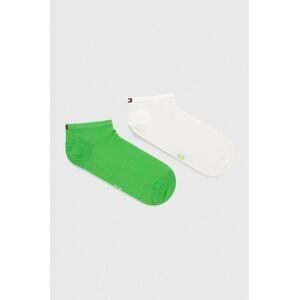 Ponožky Tommy Hilfiger 2-pak dámske, zelená farba