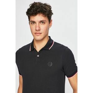 Bavlnené polo tričko Armani Exchange tmavomodrá farba, jednofarebné