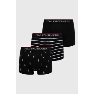 Boxerky Polo Ralph Lauren (3-pack) pánske, čierna farba