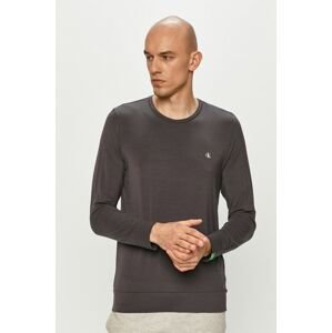 Tričko s dlhým rukávom Calvin Klein Underwear šedá farba, jednofarebné