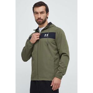 Vetrovka Under Armour zelená farba, prechodná