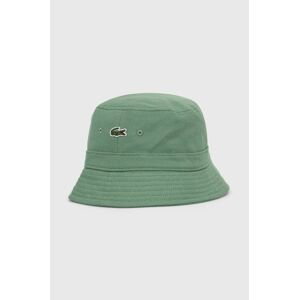 Bavlnený klobúk Lacoste zelená farba, bavlnený