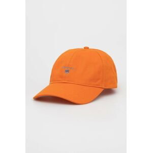 Čiapka Gant oranžová farba, jednofarebná
