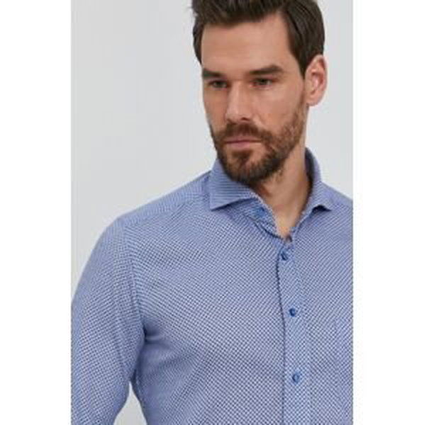 Bavlnená košeľa Emanuel Berg pánska, slim, s talianskym golierom