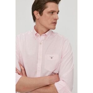 Košeľa Gant 3046700 pánska, ružová farba, regular, s golierom button-down