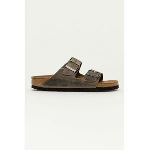 Kožené šľapky Birkenstock dámske, zelená farba