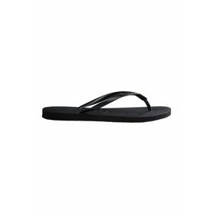 Žabky Havaianas SLIM CRYSTAL SW II dámske, čierna farba, na plochom podpätku, 4145651.0090